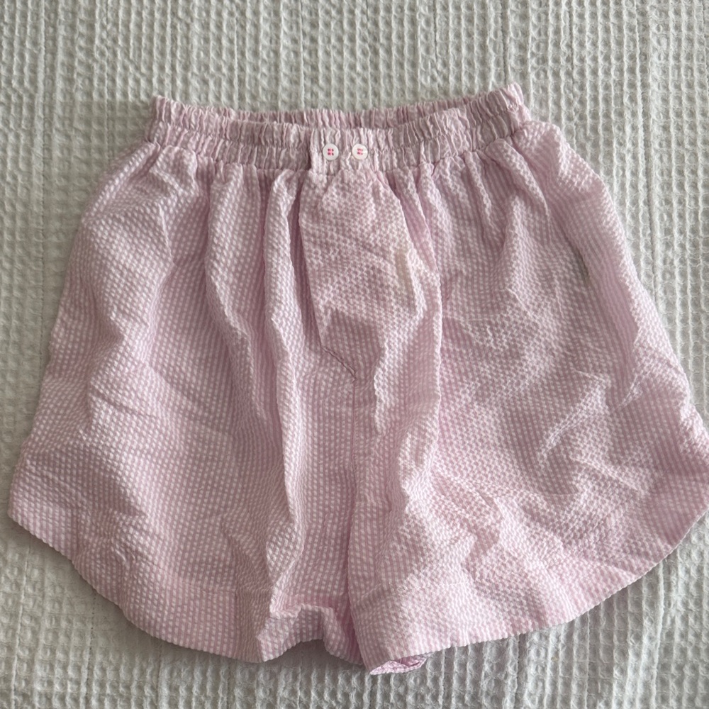 High Waist Pink Gingham Women's Shorts